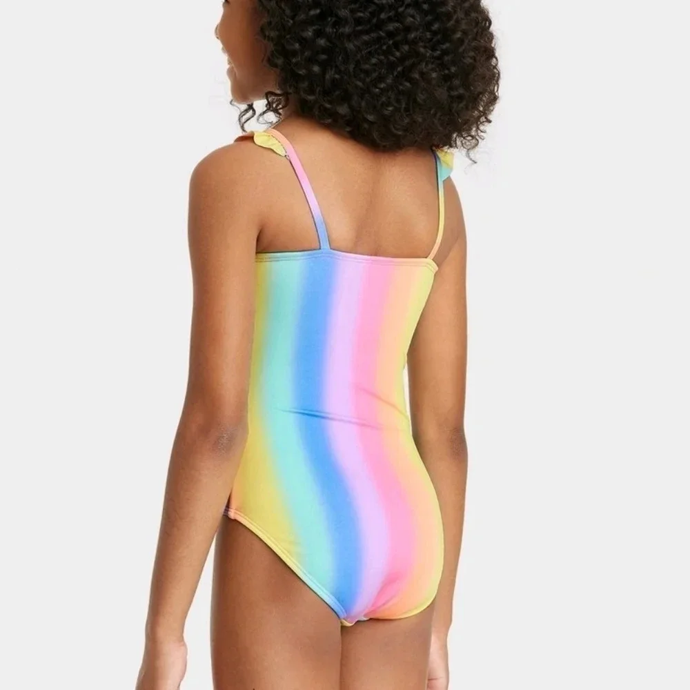 NWT Cat & Jack Girl's Daydream Ombre 1 PC Swimsuit XL 14